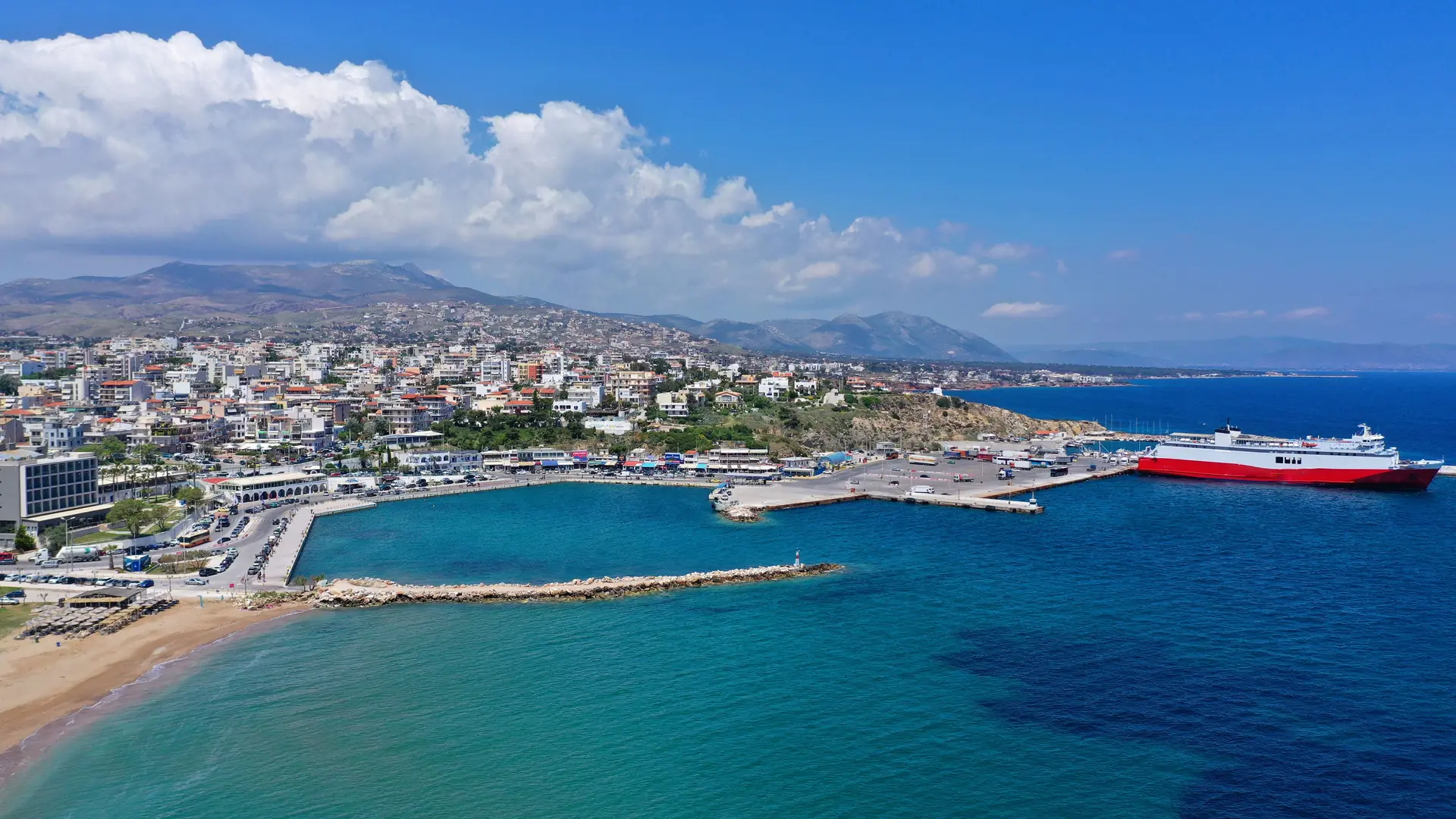 Rafina town and harbour from above